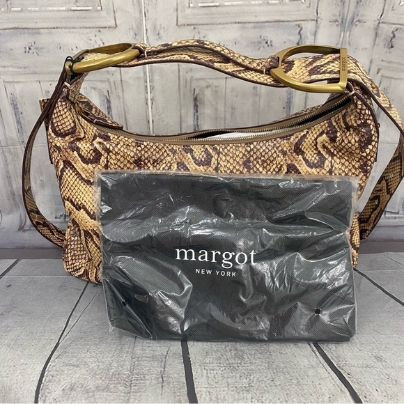 Margot Alexandra Stirrup Snake Natural Python Leather Hobo Shoulder Bag Purse - Picture 16 of 16